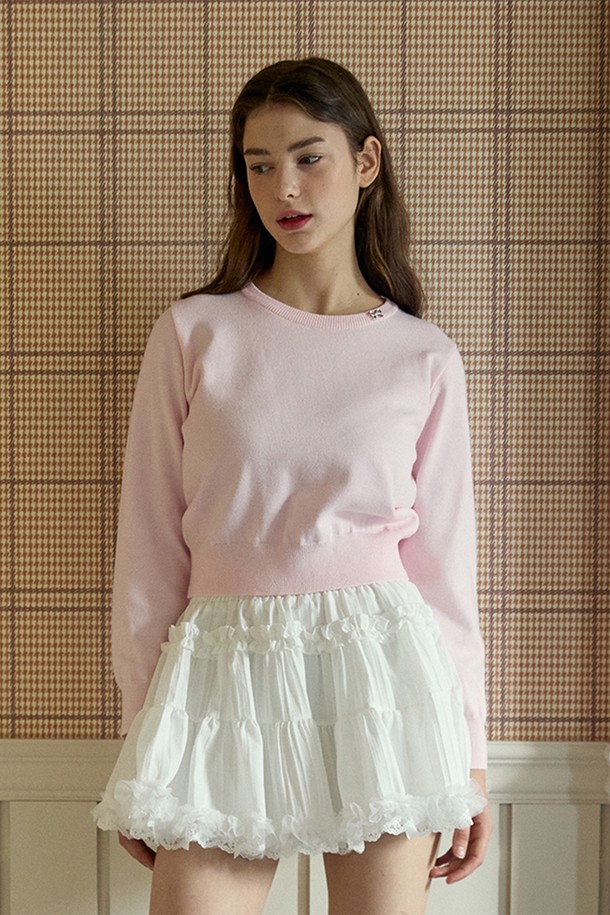 PINKPINEAPPLE - 스웨터 - STANDARD ROUND KNIT_PINK