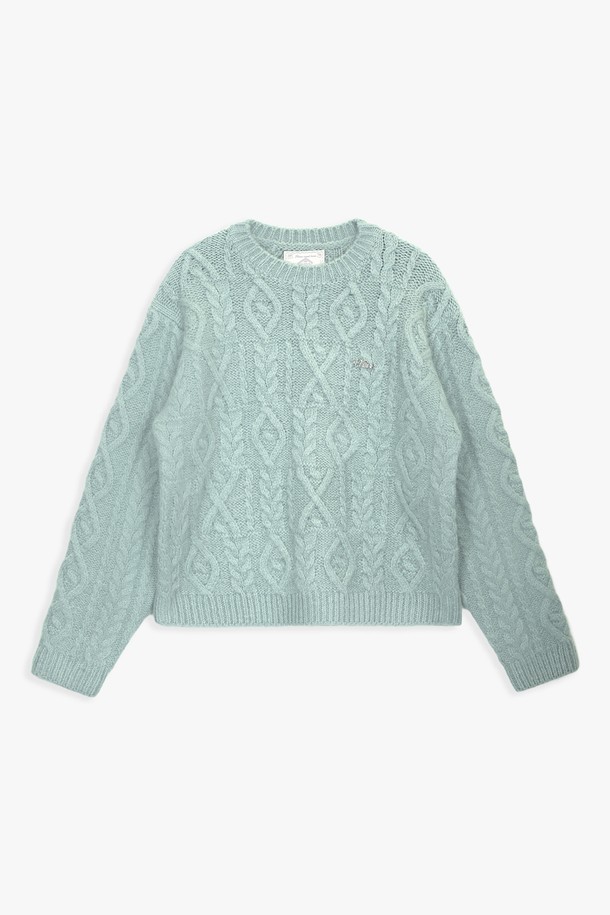 PINKPINEAPPLE - 스웨터 - SNUGGY CABLE WOOL SWEATER_MINT