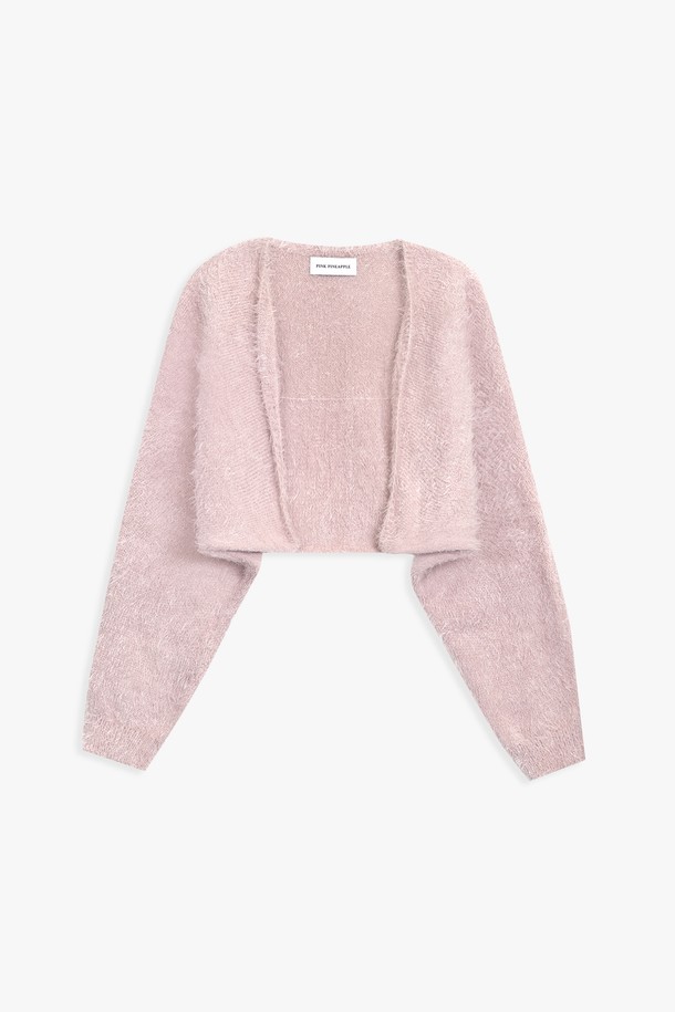 PINKPINEAPPLE - 가디건 - FURRY BOLERO CARDIGAN_PINK