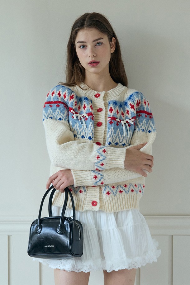 PINKPINEAPPLE - 가디건 - ICELANDIC PATTERNED CARDIGAN_IVORY