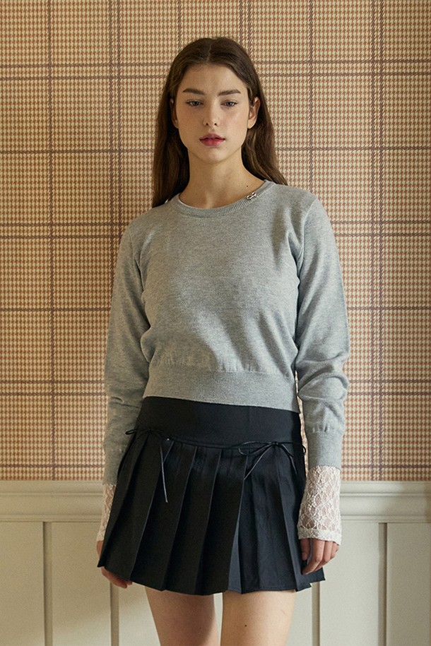 PINKPINEAPPLE - 스웨터 - STANDARD ROUND KNIT_GREY