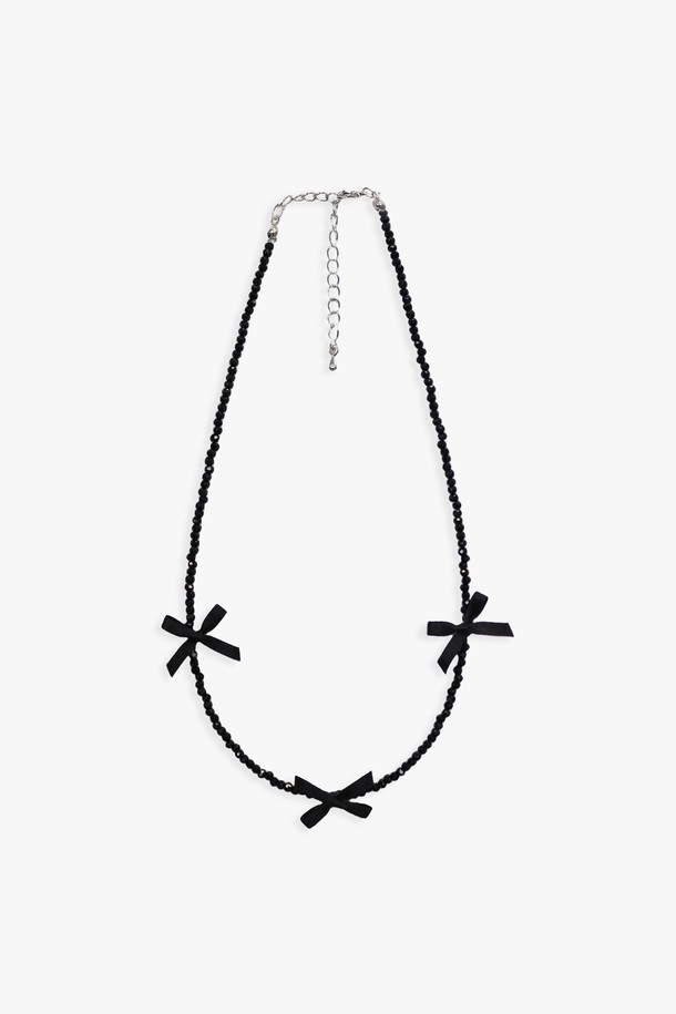 PINKPINEAPPLE - 목걸이 - RIBBON CHOKER NECKLACE_BLACK