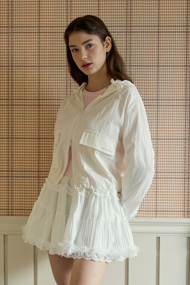 PINKPINEAPPLE - 자켓 - TWO-WAY STRING WIND BREAKER_IVORY