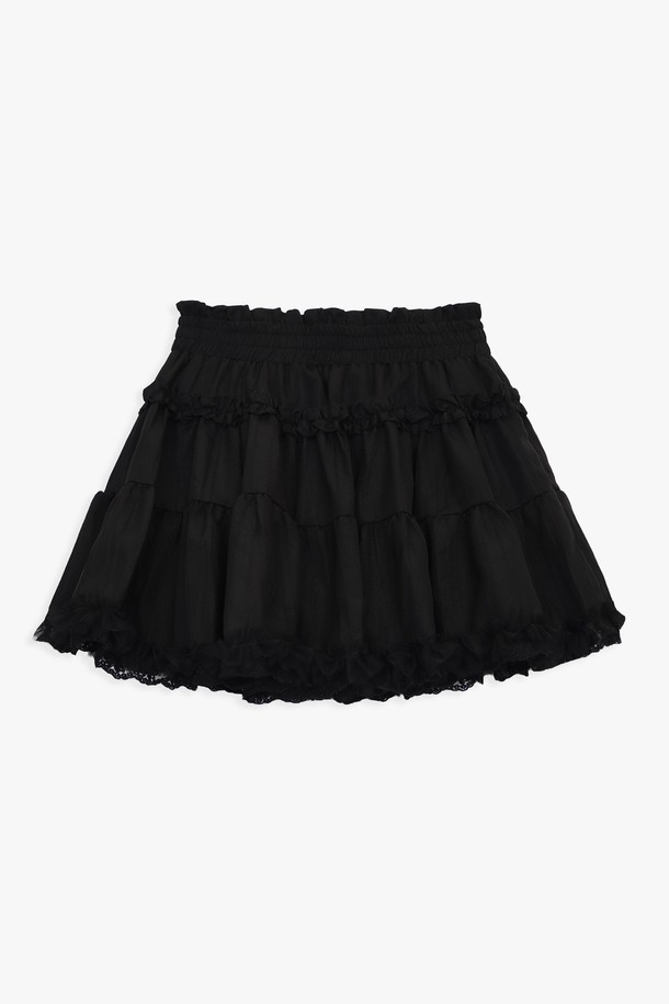 PINKPINEAPPLE - 미니스커트 - MERRY FRILL SKIRT_BLACK