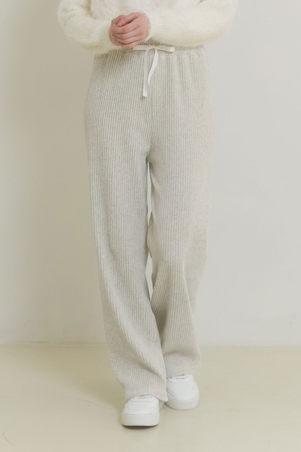 PINKPINEAPPLE - 롱/미디팬츠 - COZY CORDU PANTS_CEMENT GREY