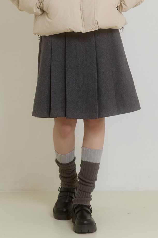 PINKPINEAPPLE - 미디스커트 - SNOW FALL MIDI SKIRT_CHARCOAL