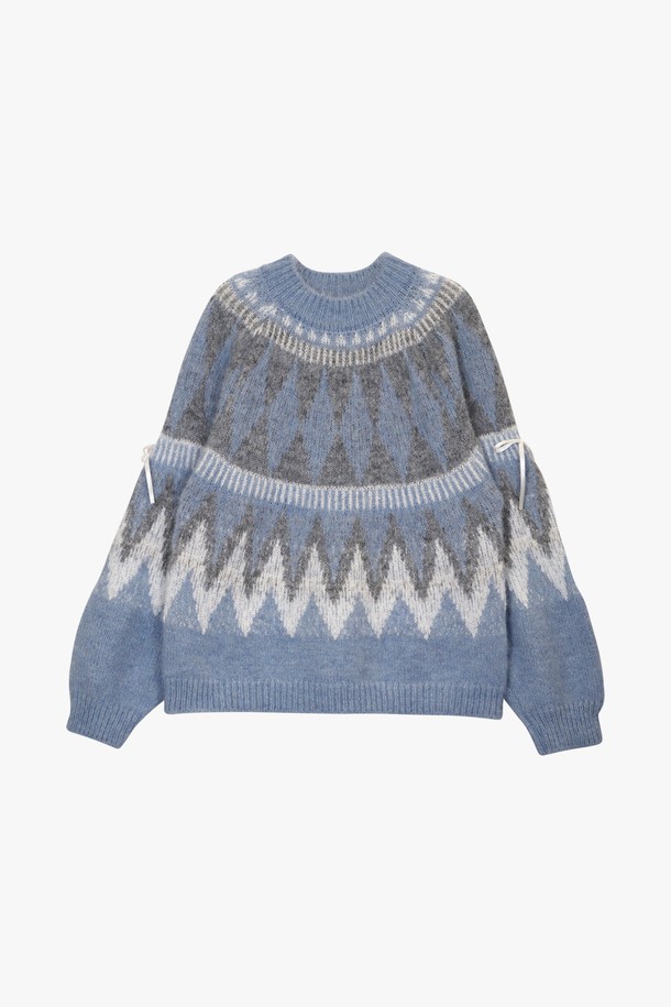 PINKPINEAPPLE - 스웨터 - COZY CRYSTAL SWEATER_SKY BLUE