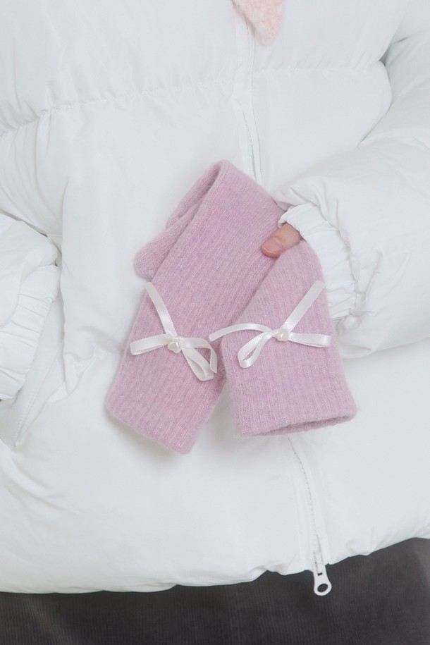 PINKPINEAPPLE - 장갑 - SATIN RIBBON GLOVES_LAVENDER