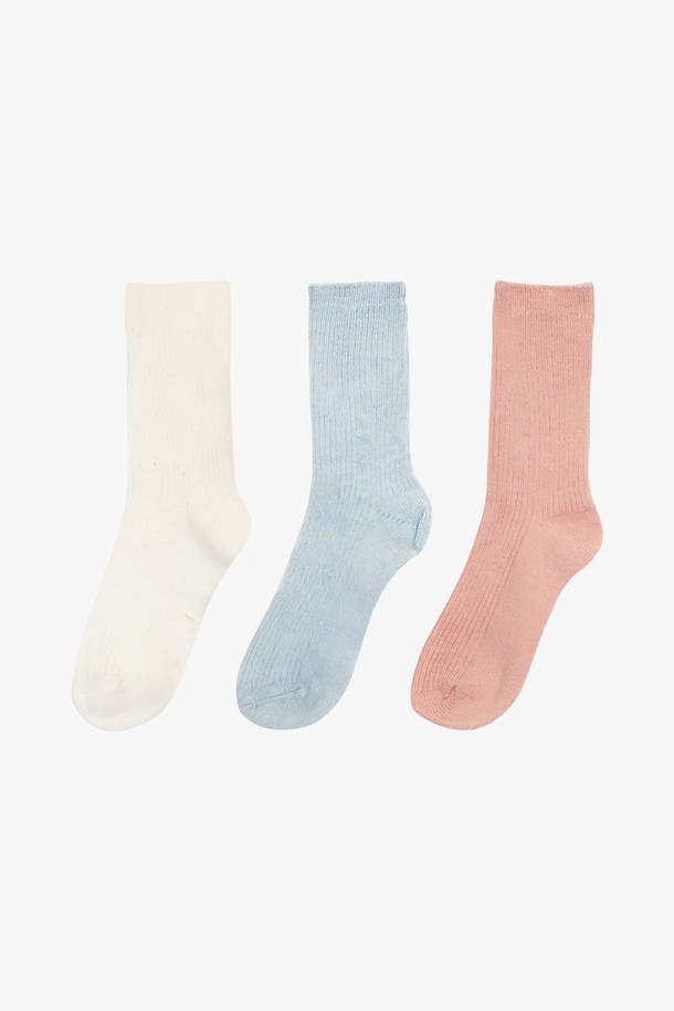 PINKPINEAPPLE - 양말 - [3EA 1SET] PASTEL CLOUD SOCKS_MIX