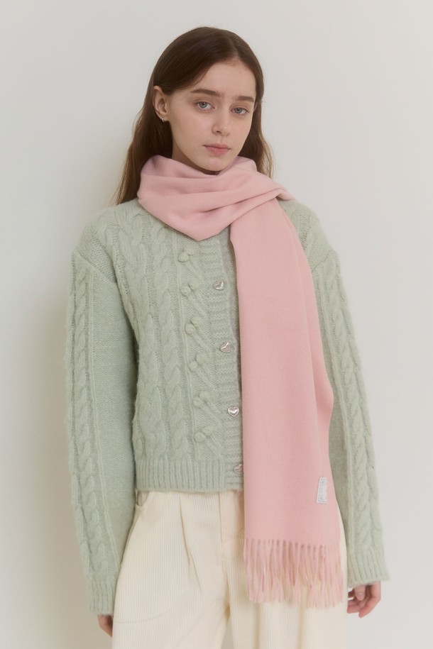 PINKPINEAPPLE - 스카프/머플러 - PLUSH WOOL MUFFLER_PINK