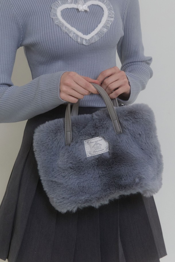 PINKPINEAPPLE - 백팩 - FLUFFY FAIRY BAG_GREY