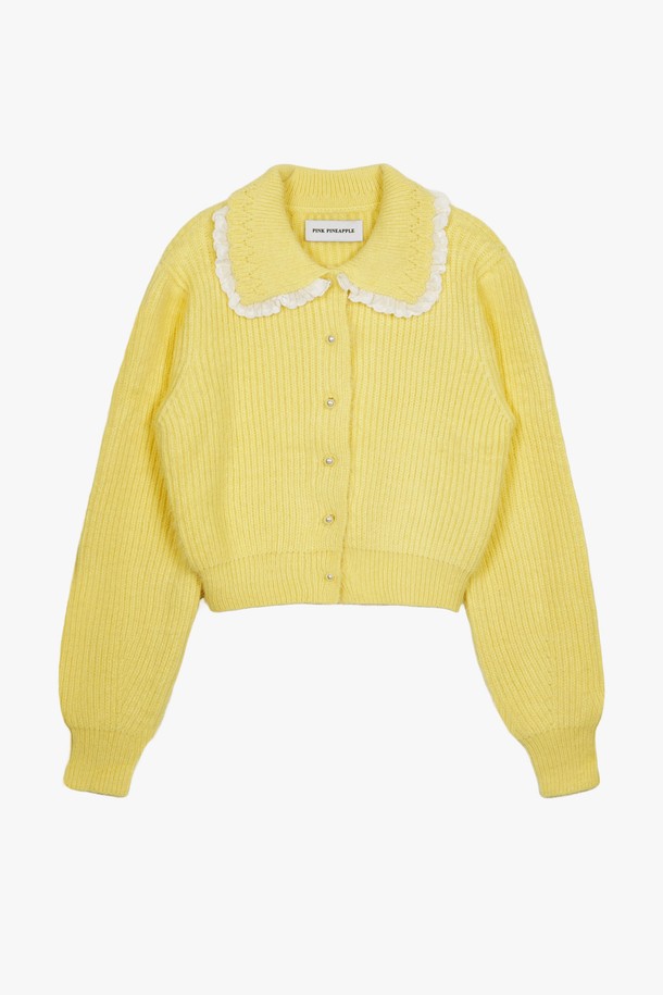 PINKPINEAPPLE - 가디건 - DREAMY FEATHER CARDIGAN_YELLOW