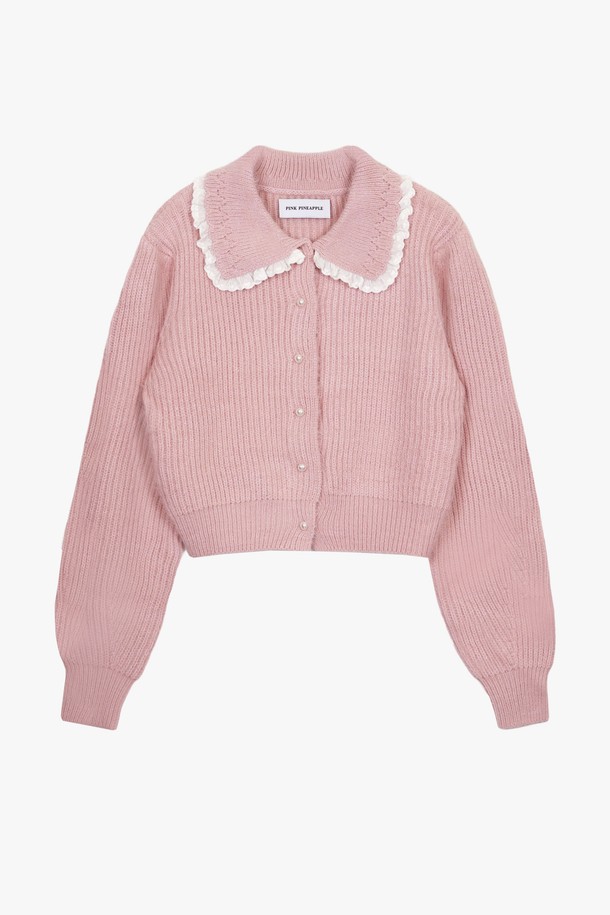 PINKPINEAPPLE - 가디건 - DREAMY FEATHER CARDIGAN_PINK