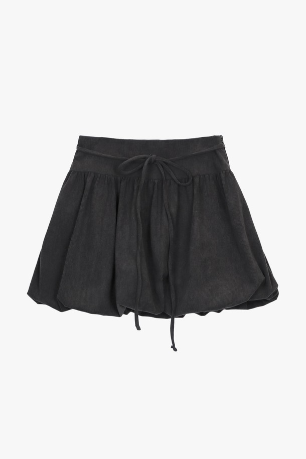 PINKPINEAPPLE - 미니스커트 - SWEET CORDUROY PUMPKIN SKIRT_CHARCOAL