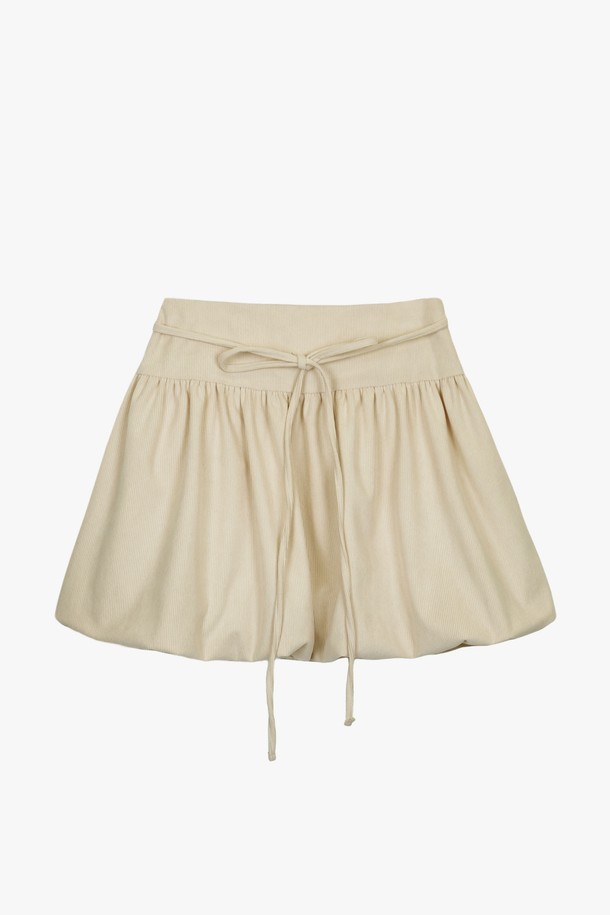 PINKPINEAPPLE - 미니스커트 - SWEET CORDUROY PUMPKIN SKIRT_CREAM