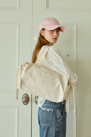 DOUBLE RIBBON TOTE BAG_IVORY