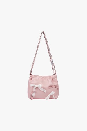 RIBBON BUNDLE CHAIN BAG_PINK