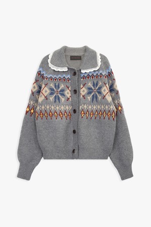 SNOWFLAKE WOOL CARDIGAN_GREY