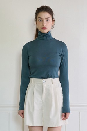 VINTAGE TURTLE-NECK TOP_GREEN