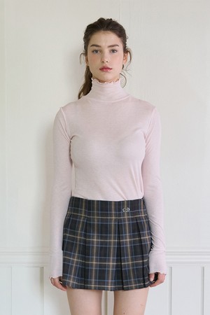 SHEER TURTLENECK TOP_PINK