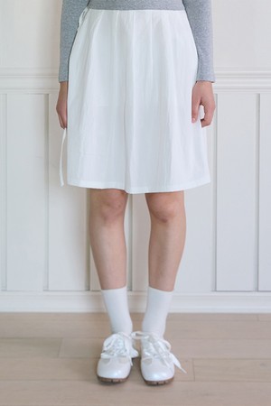 ISABELLE FLARE MIDI SKIRT_WHITE