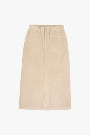 WINTER SLIT CORDUROY SKIRT_BEIGE