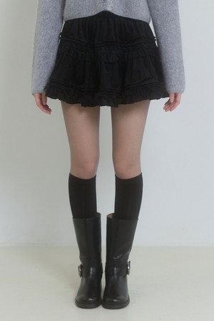 FAIRY VELVET SKIRT_BLACK