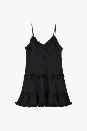 FAIRY FRILL SLIP DRESS_BLACK