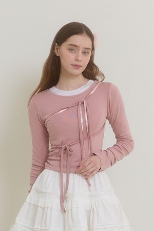 DREAMING BALLET RIBBON TOP_PINK