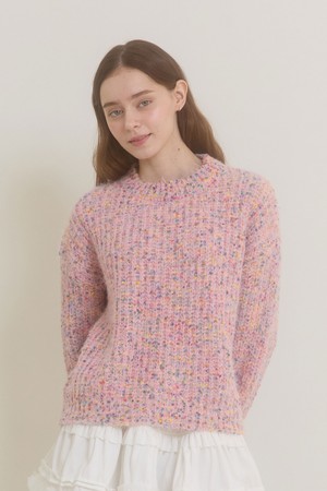 SNOWFLAKE POPCORN SWEATER_PINK