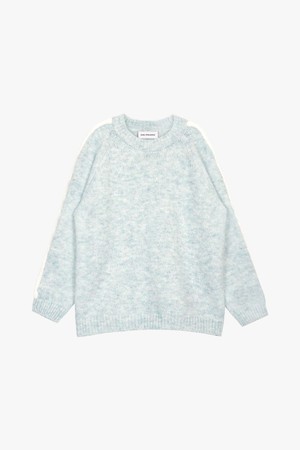 SNOWY TRIM ROUND KNIT_SKY BLUE