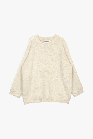 SNOWY TRIM ROUND KNIT_IVORY