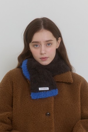 COLORED FLUFFY MUFFLER_BROWN