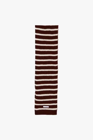 SNUGGY STRIPE MUFFLER_BROWN