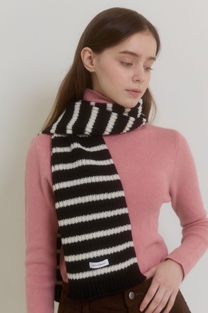 SNUGGY STRIPE MUFFLER_BLACK