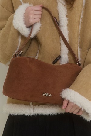 SUEDE SHOULDER BAG_BROWN