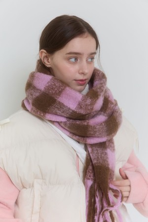 WINTER BREEZE CHECK MUFFLER_PINK