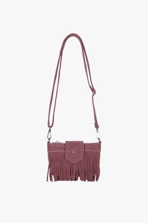 TASSEL SUEDE RIBBON CROSS BAG_PINK