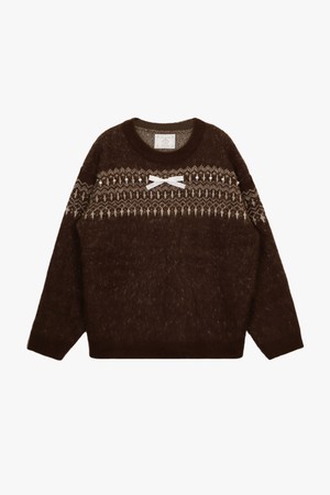 SNOWY SOFT LOVELY SWEATER_BROWN