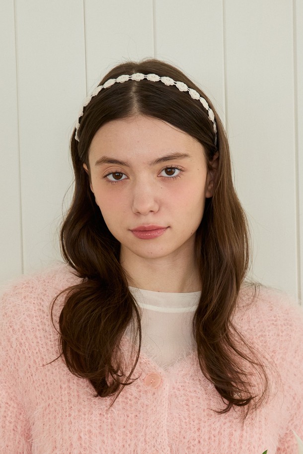 PINK PINEAPPLE - 헤어 ACC - DAISY FLOWER HAIRBAND_IVORY