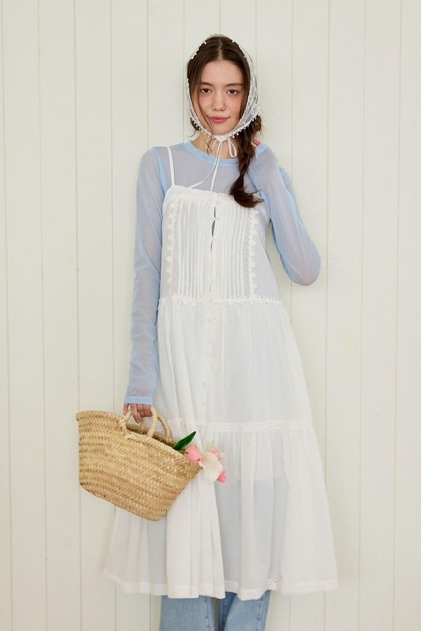 PINKPINEAPPLE - 민소매 원피스 - BOHEMIAN LAYERED DRESS_WHITE