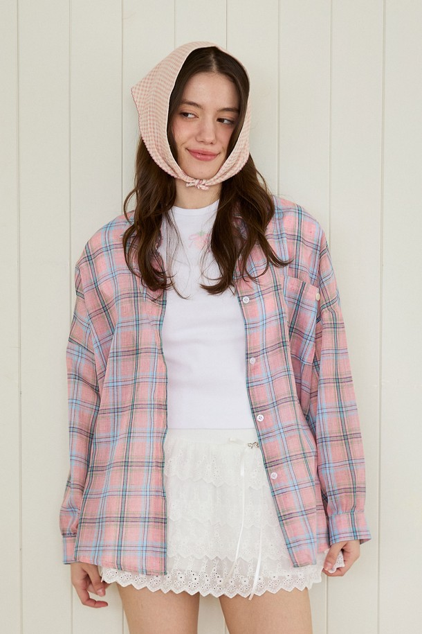 PINKPINEAPPLE - 셔츠 - SUNLIT CHECK SHIRT_PINK