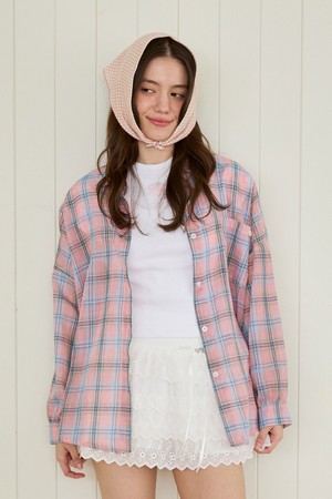 SUNLIT CHECK SHIRT_PINK