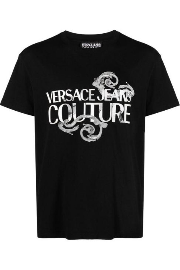 VERSACE - 반팔티셔츠 - 24FW 베르사체 반팔 티셔츠 76GAHG00CJ00G899 Black