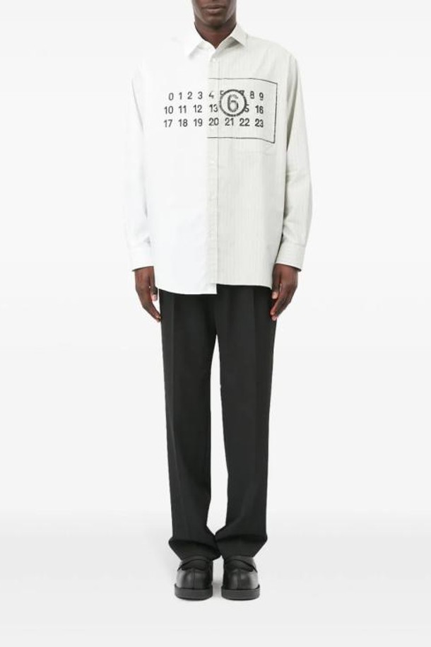 MM6 Maison Margiela - 긴팔셔츠 - 24FW MM6 메종마르지엘라 긴팔 셔츠 SH0DT0016MTN014 961 WHITE IGUANA