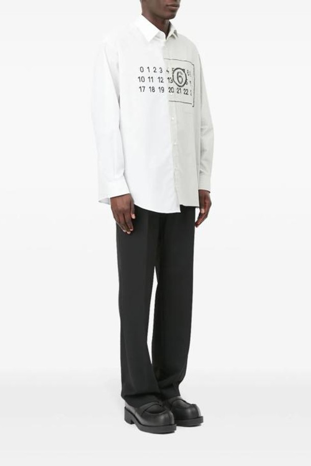 MM6 Maison Margiela - 긴팔셔츠 - 24FW MM6 메종마르지엘라 긴팔 셔츠 SH0DT0016MTN014 961 WHITE IGUANA