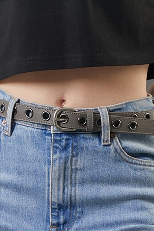 1970 아일렛 이태리 천연 소가죽 벨트 [애쉬그레이]