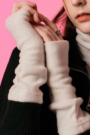 [헤비 기모 ver.] 니트 핸드워머 (IVORY) 가을 겨울 장갑 ver.