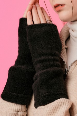 [퍼 ver.] 융털 니트 핸드워머 (BLACK) 가을 겨울 장갑 ver.