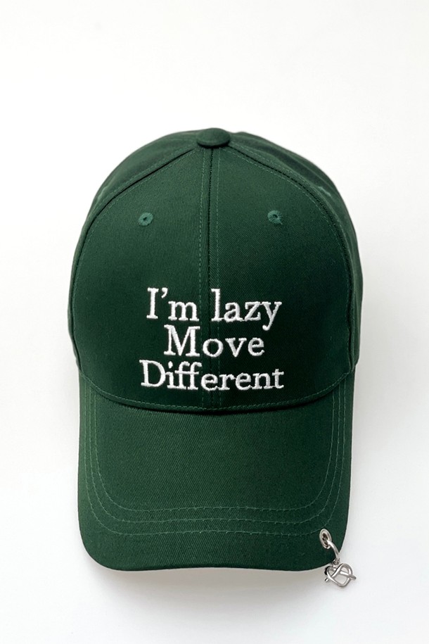 KOLEAT - 모자 - (남녀공용) 레이어드 아일렛 볼캡 레터링 자수 캡모자 [그린]